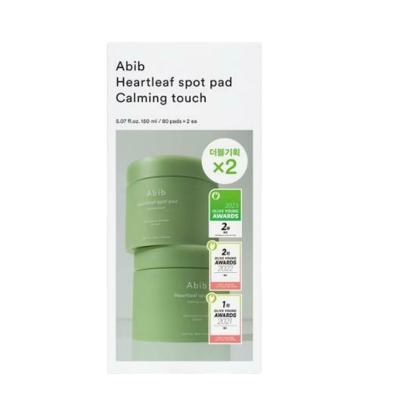 Almohadilla calmante para manchas Abib Heartleaf Spot Pad, paquete doble de 80 unidades