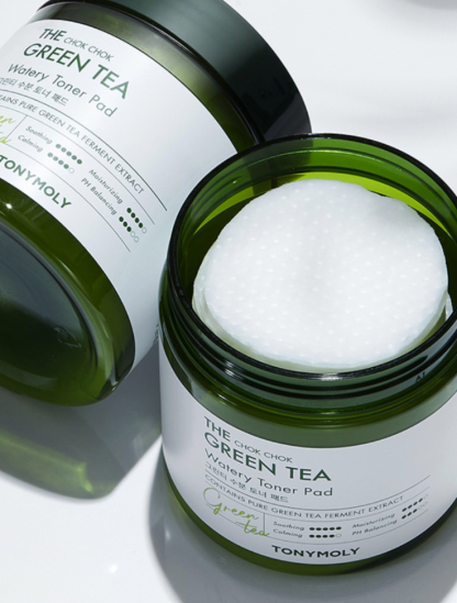 Almohadilla tónica hidratante de té verde Chok Chok de TONY MOLY, 280 ml, 70 unidades - Imagen 2