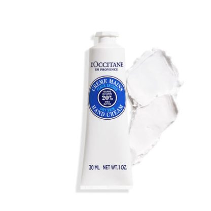 Crema de manos para piel seca con manteca de karité de L'Occitane, fragancia de almizcle en polvo, 30 ml