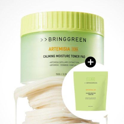 BRINGGREEN Artemisia Cera Calming Moisture Toner Pad 90P (+Juego especial con recambio 90P)