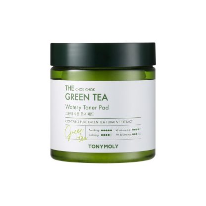 Almohadilla tónica hidratante de té verde Chok Chok de TONY MOLY, 280 ml, 70 unidades