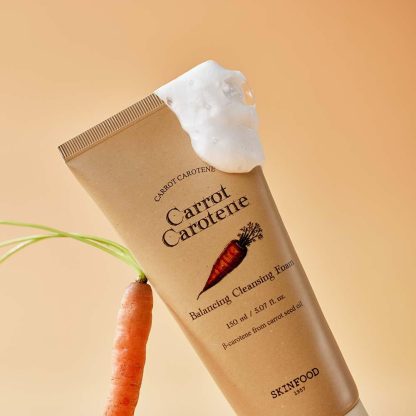 Espuma limpiadora equilibrante de zanahoria y caroteno SKINFOOD 150 ml - Imagen 2