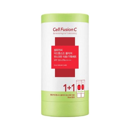 Cell Fusion C Protector solar transparente avanzado 100 paquete doble SPF50+/PA++++ (35ml + 35ml)