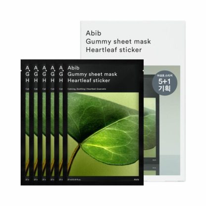 Abib Gummy Sheet Mask Heartleaf Sticker 5P (+1P) Juego especial