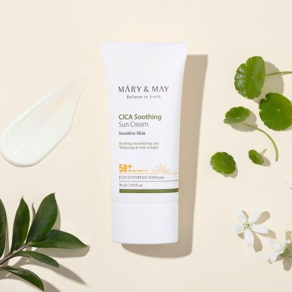 MARY&MAY Cica Crema Solar Calmante SPF50+ PA++++ 50mL - Imagen 3