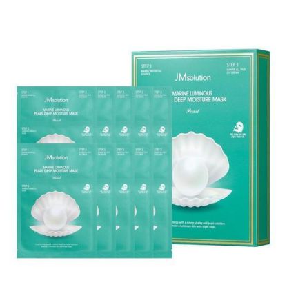 JM solución Marine Luminous Pearl Mascarilla Hidratante Profunda Hoja 10 Hojas