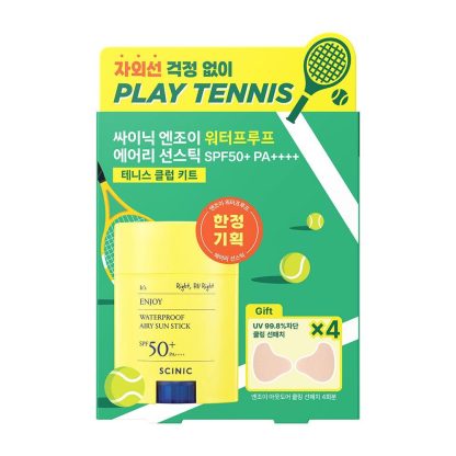 Kit de palo de tenis Scinic Enjoy impermeable Airy Sun Stick (+parche solar)