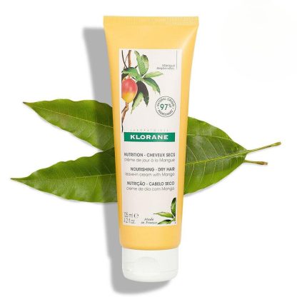 Crema nutritiva para cabello seco sin aclarado con manteca de mango KLORANE 125 ml