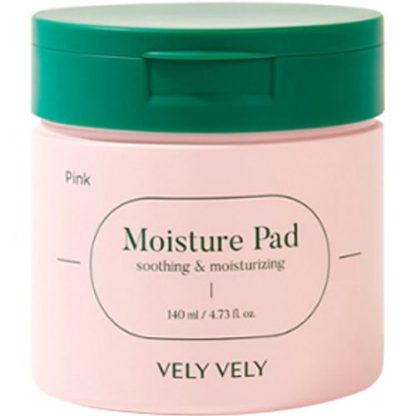 Almohadilla humectante Vely Vely Pink de 140 ml, 60 unidades