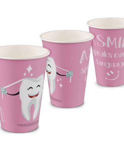 Beycodent – Hartpapier-Mundspülbecher, recyclebar, Zahndesign Rosa, 2000 Stück